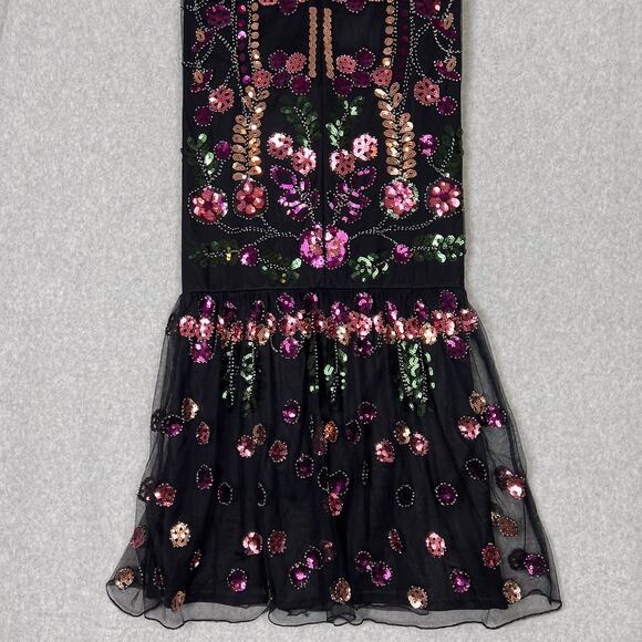 Lulus Black Era of Opulence Burgundy Sequin Cap Sleeve Maxi Dress Size Small - Picture 12 of 13